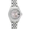 Image 2 : Rolex Ladies Stainless Steel Light Pink MOP 18K Gold Diamond Bezel Datejust Wris