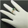 Image 6 : 14k Solid Yellow Gold 1.03 ctw Three Stone Prong Set Oval Emerald & Diamonds Rin