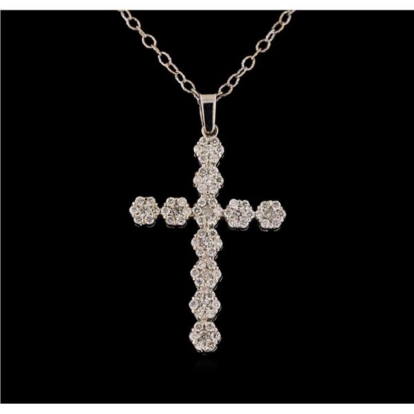 1.03 ctw Diamond Pendant With Chain - 14KT White Gold