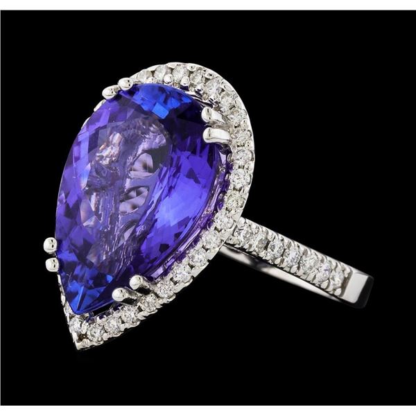 GIA Cert 8.25 ctw Tanzanite and Diamond Ring - 14KT White Gold
