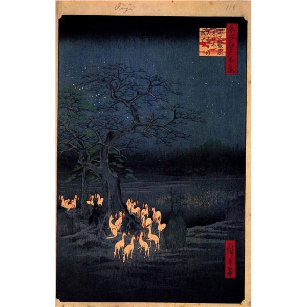 Hiroshige Foxfires at the Changing Tree