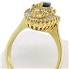 Image 4 : 14k Yellow Gold 1.00 ctw Marquise Sapphire Solitaire Ring w/ Double Diamond Halo