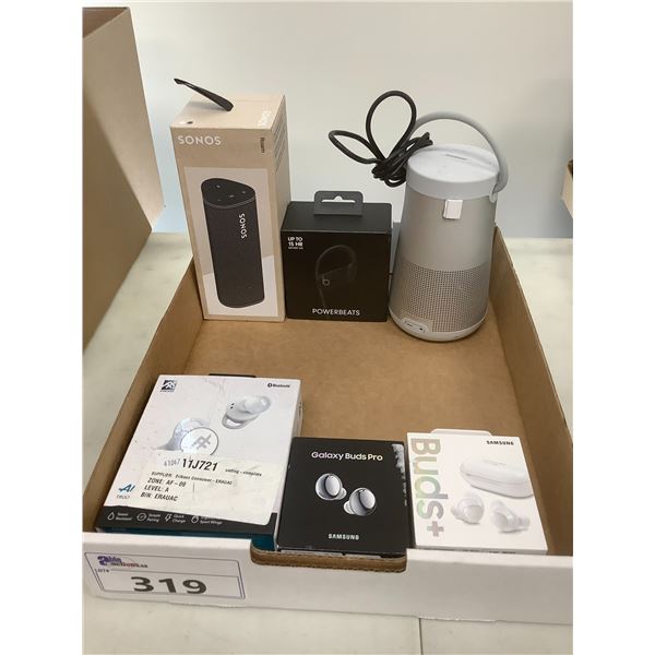 UNKNOWN WORKING CONDITION; BOSE WIRELESS SPEAKER, SONOS WIRELESS SPEAKER, GALAXY BUDS PRO, AND