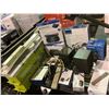 Image 2 : SHELF OF ASSORTED ELECTRONICS; ALARM CLOCKS, TRIPODS, BLUETOOTH TRANSMITTERS, KLIPSCH REFERENCE