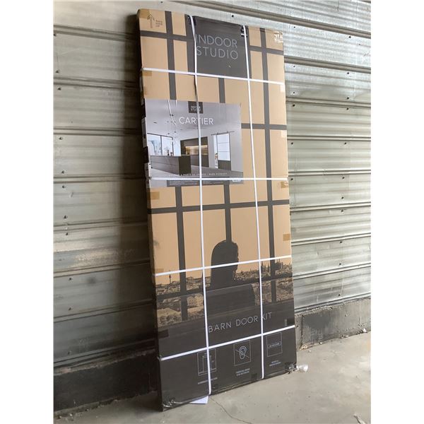 INDOOR STUDIO CARTIER FROSTED GLASS BARN DOOR KIT 37" X 84" X 1 3/16 THICKNESS