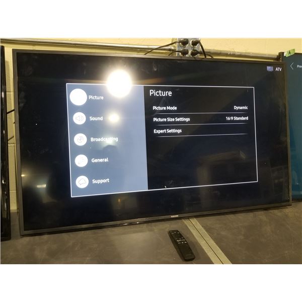 SAMSUNG 50" HDTV MODEL UN50MU6300 WITH REMOTE AND CORD, NO STAND