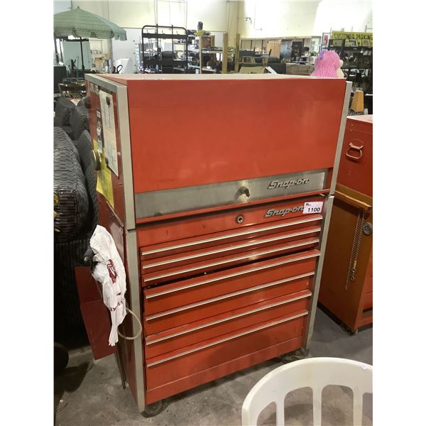 SNAP ON 2 PIECE ROLLING TOOLBOX WITH CONTENTS KEY FOR TOP LOCK, BOTTOM LOCK
