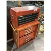 Image 1 : 2 PIECE RED ROLLING TOOLBOX WITH CONTENTS 27" X 19" X 48.75"