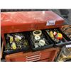 Image 2 : 2 PIECE RED ROLLING TOOLBOX WITH CONTENTS 27" X 19" X 48.75"