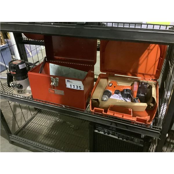 CRAFTSMAN ROUTER AND BLACK & DECKER CORDLESS DRILL WITH CARRYING CASE