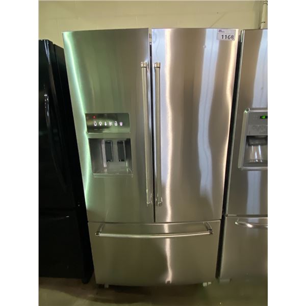 KITCHENAID STAINLESS STEEL FRENCH DOOR FRIDGE WITH ICE AND WATER MODEL# UNKNOWN