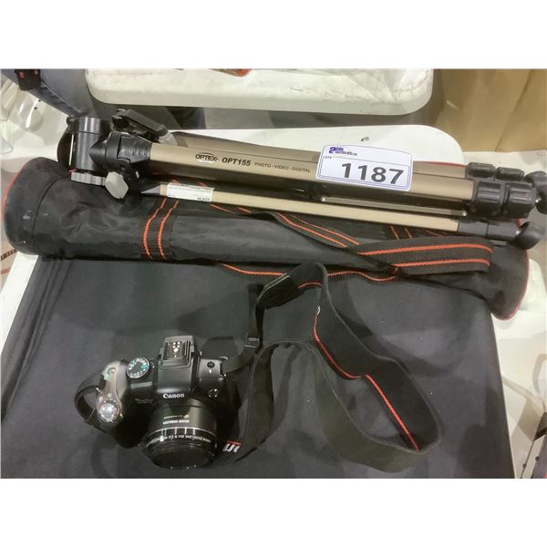 CANON POWERSHOT SX20 IS CAMERA AND TRIPOD