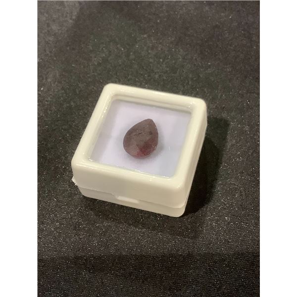 NATURAL RUBY 6.41CT, 12.66 X 9.26 X 5.64MM, PEAR CUT, MADAGASCAR, UNTREATED