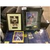 Image 1 : 3 ASSORTED FRAMED SPORTS PRINTS (1 SIGNED) AND 2 SPORTS CARDS (1 HOCKEY, 1 BASEBALL)