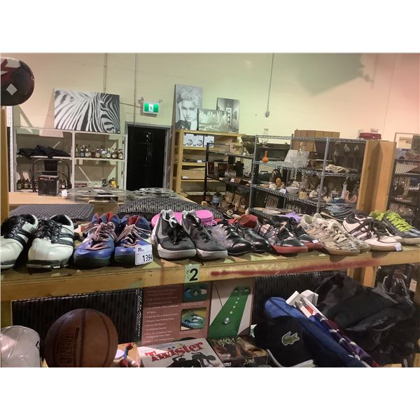 SHELF OF ASSORTED SHOES INCLUDING; NIKE, GSTAR AND MORE