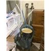 Image 1 : STOOL, PLASTIC CHAIR, CRAFTSMAN WEED WACKER, PITCHFORKS AND MOP AND MOP BUCKET