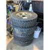 Image 1 : 4 ASSORTED TREAD 265/70 R17 TIRES