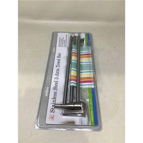 Stainless Steel 3 Arm Towel Bar