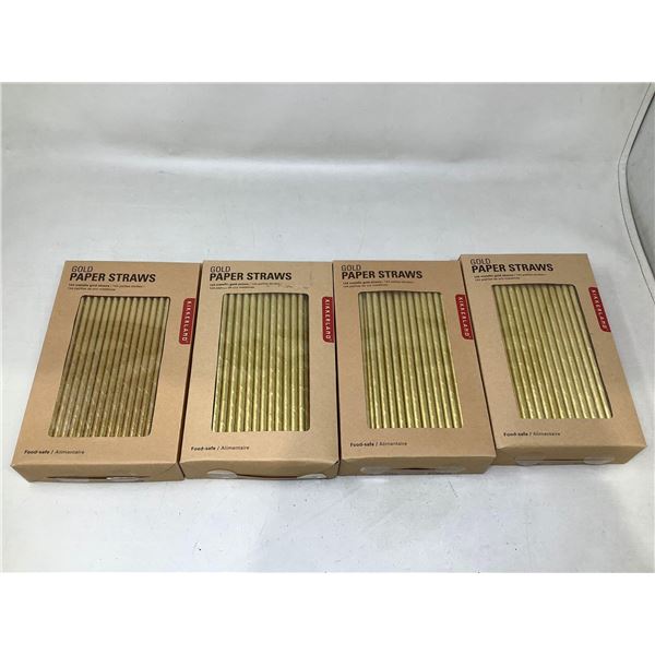 Gold Paper Straws 144 Metallic Gold Straws (4 X 144)