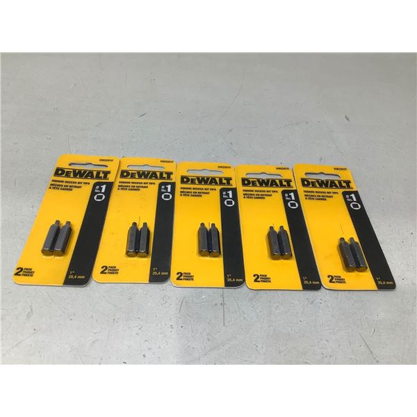 DeWalt Square Recess Bit Tips Lot Of 5