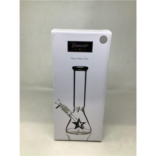 NEW Famous X Glass Water Pipe With Ice Pitch (12")