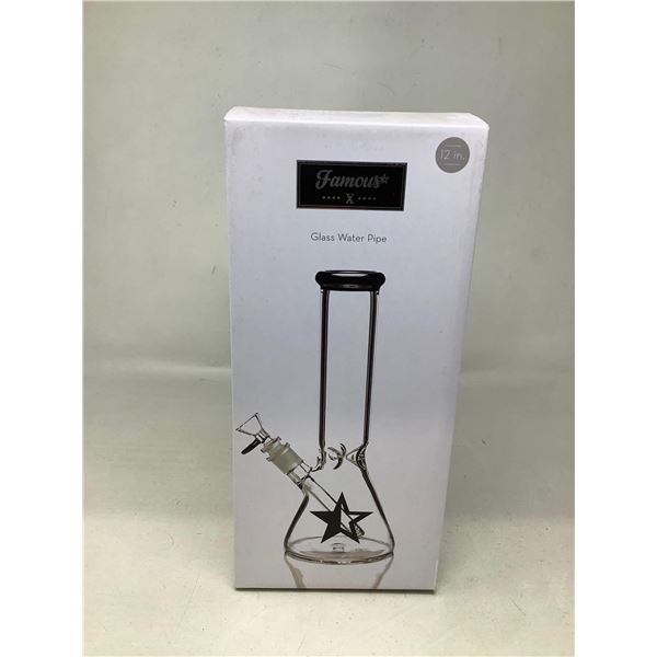 NEW Famous X Glass Water Pipe With Ice Pitch (12")