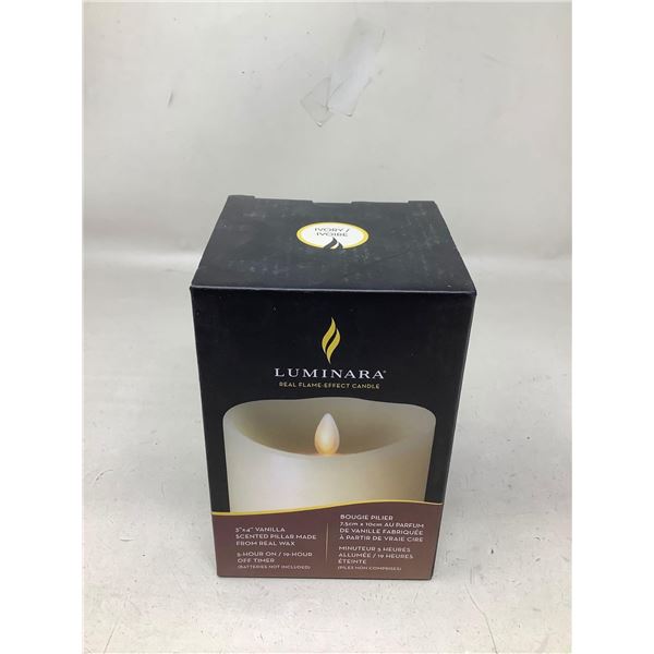 Luminara Real Flame-Effect Candle (3" X 4") Vanilla Scented Pillar Made From Real Wax