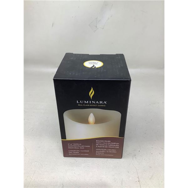 Luminara Real Flame-Effect Candle (3" X 4") Vanilla Scented Pillar Made From Real Wax
