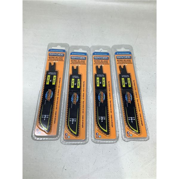 Spyder Bore-Blade Universal Reciprocating Saw Blades Lot Of 4