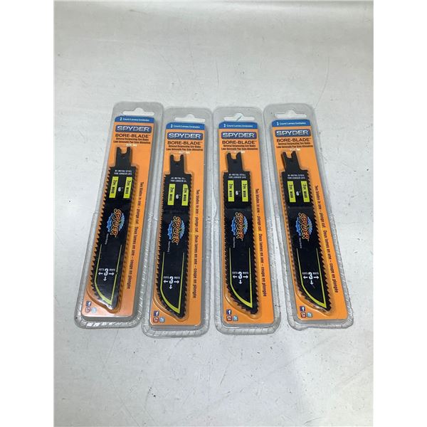 Spyder Bore-Blade Universal Reciprocating Saw Blades Lot Of 4