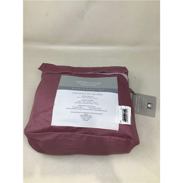 Garment Washed 100% Cotton 3 Piece Duvet Set