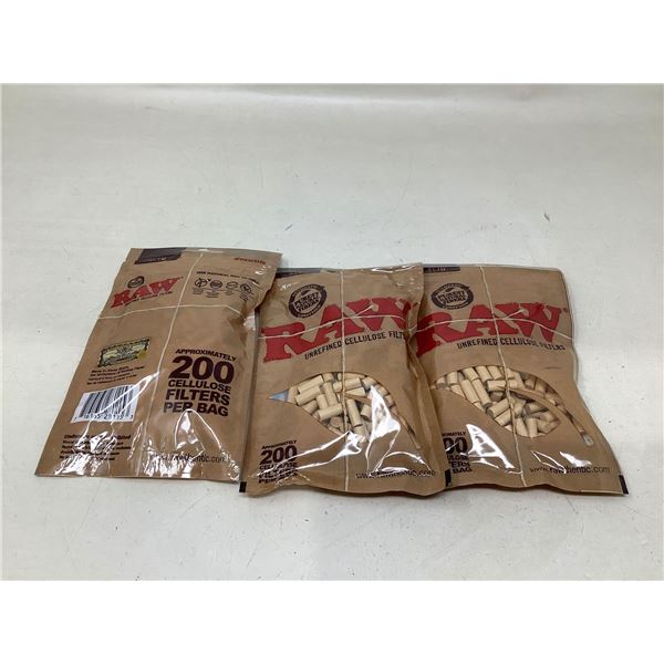 RAW Unrefined Cellulose Filters (3 X 200 Filters Approx)