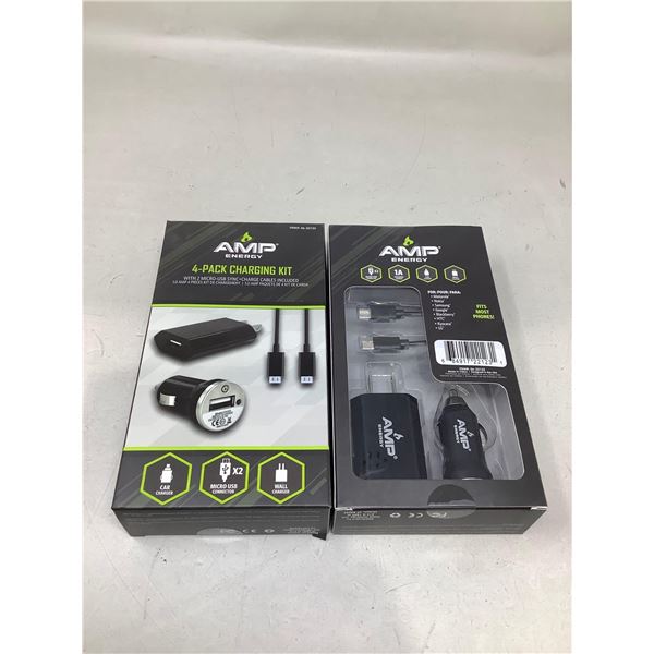 Amp Energy 4-Pack Charging Kit Lot Of 2