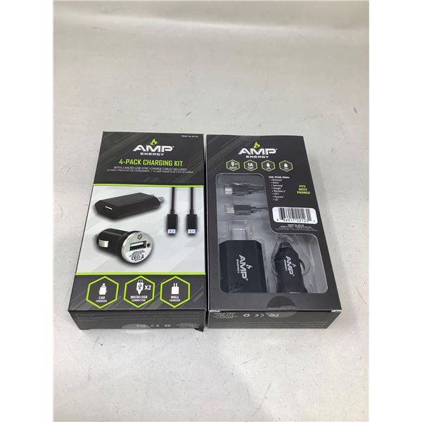 Amp Energy 4-Pack Charging Kit Lot Of 2