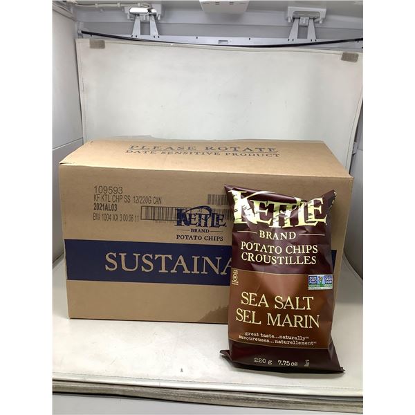Kettle Brand Potato Chips Sea Salt (12 X 220G)