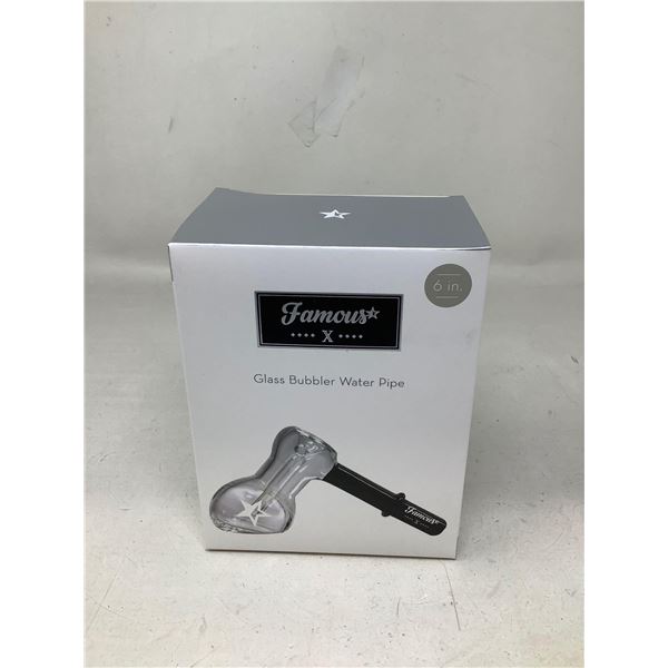 Famous X Glass Bubbler Water Pipe (6")