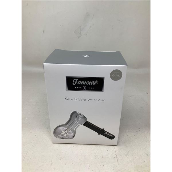 Famous X Glass Bubbler Water Pipe (6")