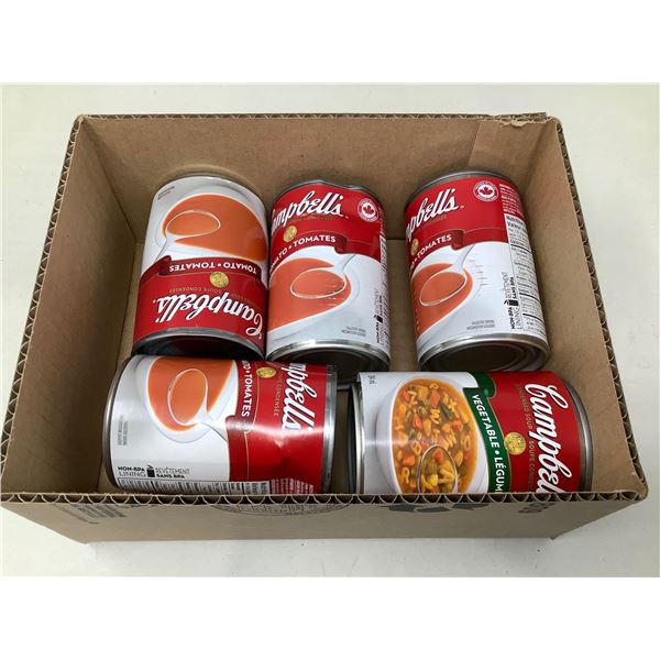 Assorted Box Of Campbells Canned Goods
