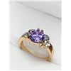Image 1 : Ladies 14K GP Amethyst  Style 1.0 Carat Brilliant Cut Solitaire Ring size 7