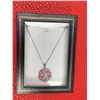 Image 3 : Pink Ice Tear Drop Solitaires Ladies Silver Pendant and Chain Set ingift box