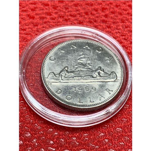 Canada 1969 Canoe Silver Dollar