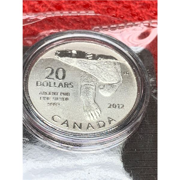 Royal Canadian Mint 2012 $20.00 .999 Pure Silver Coin Polar Bear