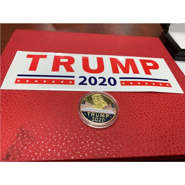 TRUMP 2020 collector Seal of Presidential Medallion and bumper sticker