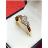 Image 2 : Ladies multi stone heart 14K GP ring NEW size 7