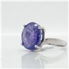 Image 1 : 10K White Gold Natural Tanzanite(5.2ct) Ring (~Size 6) (~weight 2.99g), Made in Canada, Appraised Re
