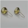 Image 3 : 14K White Gold Natural Lemonquartz(7.8ct) Earrings (~weight 2.06g), Made in Canada, Appraised Retail