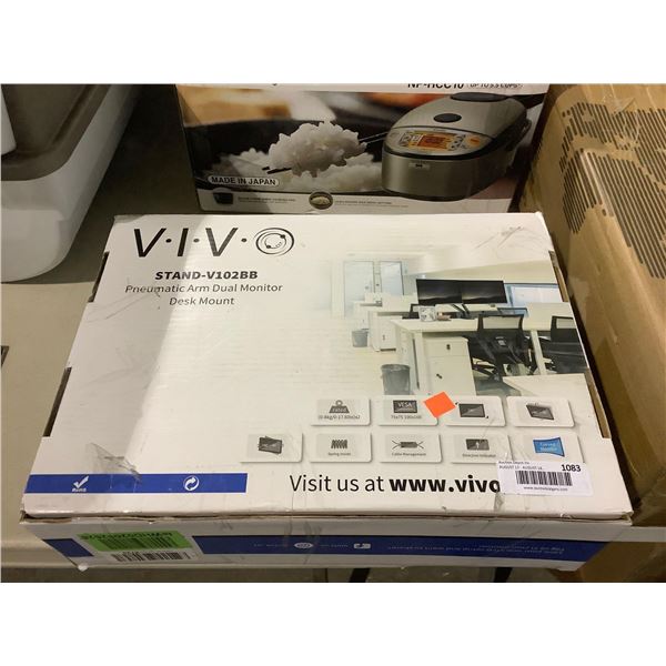 Vivo Pneumatic Arm Dual Monitor Desk Mount (Fits most 17in to 32in computer monitors) - Model: STAND
