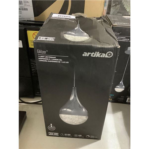 Artika Glitzer 1-Light LED Adjustable Pendant (69.44in x 4.53in)