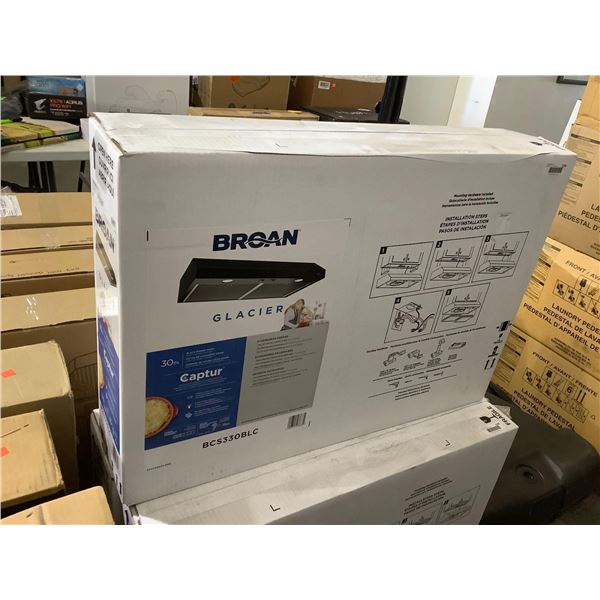 Broan Glacier 30in Stainless Steel Under-Cabinet Range Hood - Model: BCS330SSC