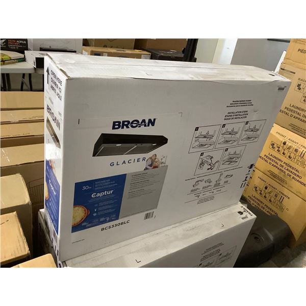 Broan Glacier 30in Stainless Steel Under-Cabinet Range Hood - Model: BCS330SSC